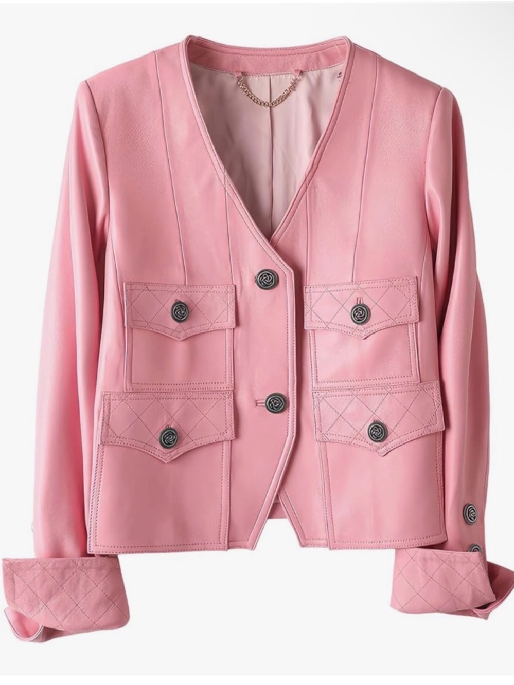 Women’s Pink Quilted Pocket Jacket Size Xs